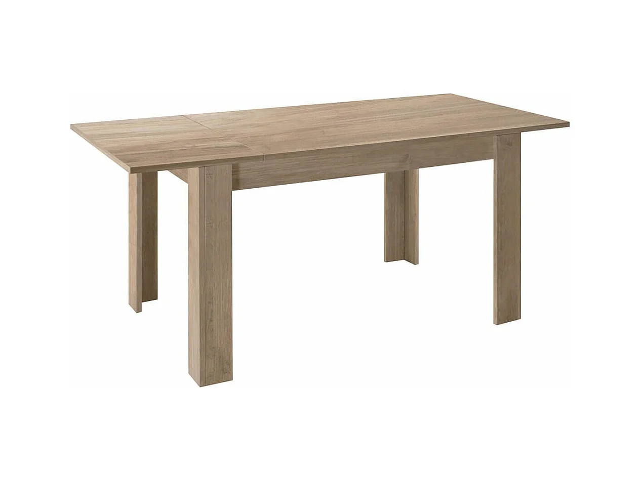 CADIZ - Table Repas Extensible Plateau et Pieds Aspect Bois Cadiz