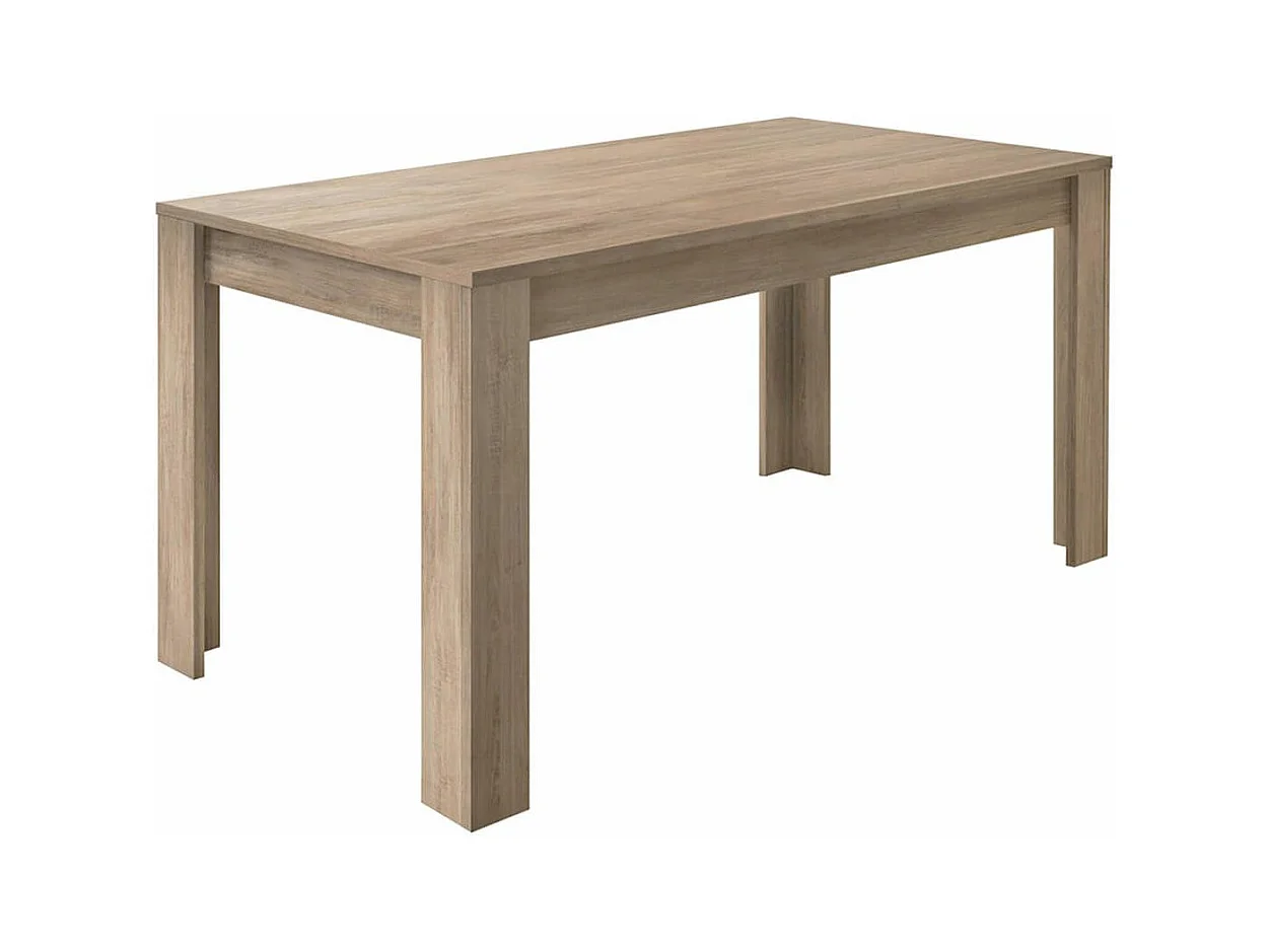 CADIZ - Table Repas Extensible Plateau et Pieds Aspect Bois Cadiz