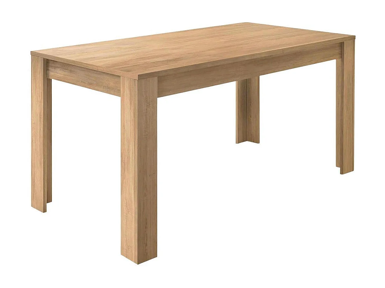 CADIZ - Table Repas Extensible Plateau et Pieds Aspect Bois Cadiz