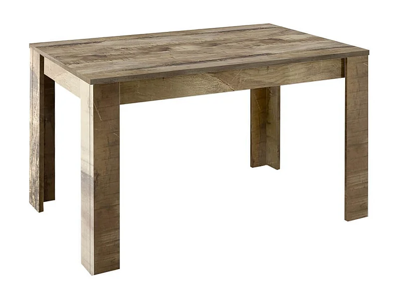 ANTIK - Table Repas Extensible Plateau et Pieds Aspect Bois Antik