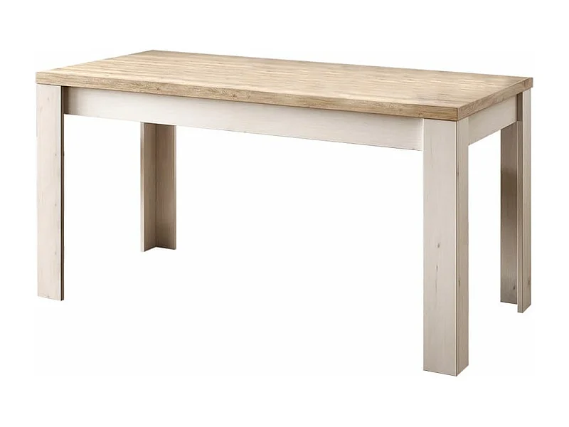 NASHVIL - Table Repas Extensible Aspect Chêne Blanchi et Chêne clair