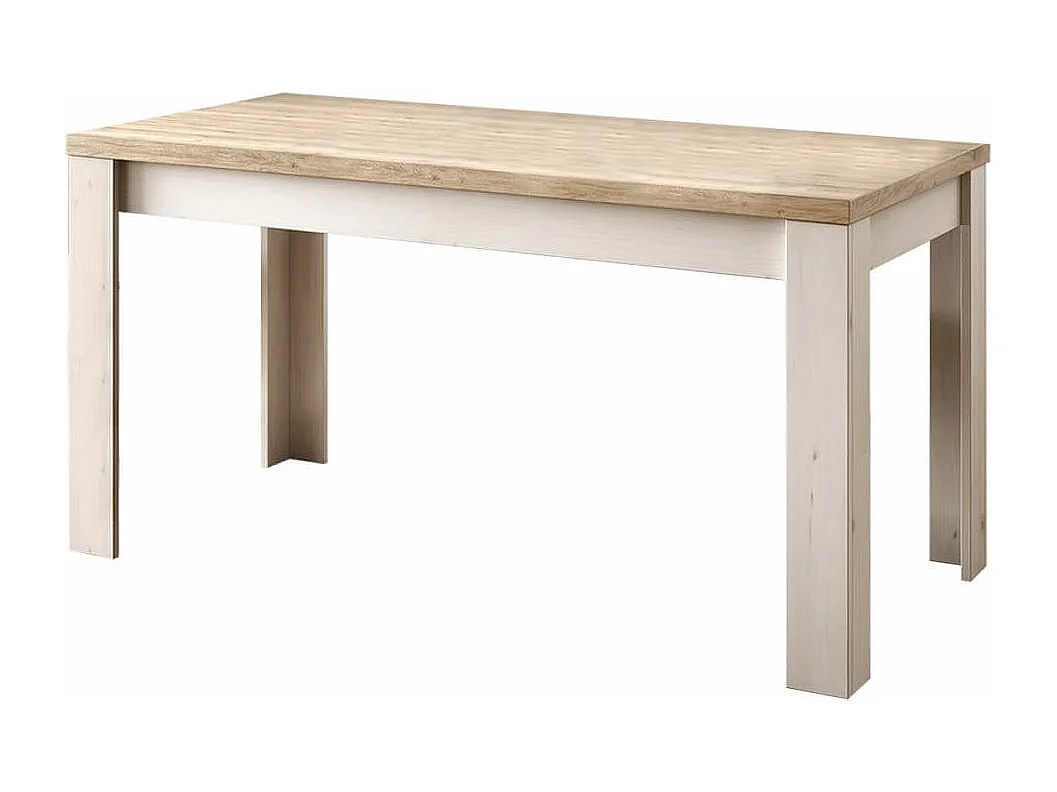 NASHVIL - Table Repas Extensible Aspect Chêne Blanchi et Chêne clair