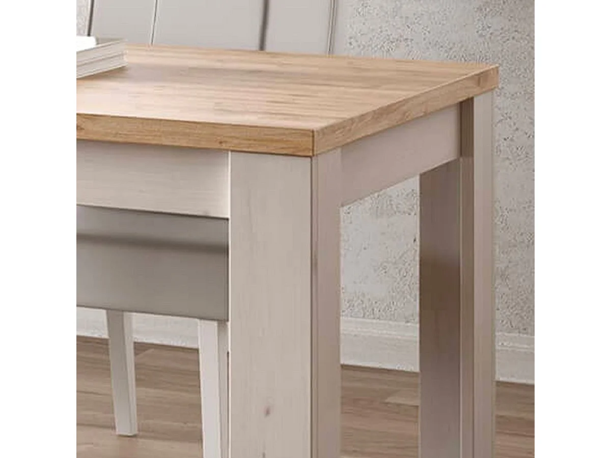 NASHVIL - Table Repas Extensible Aspect Chêne Blanchi et Chêne clair