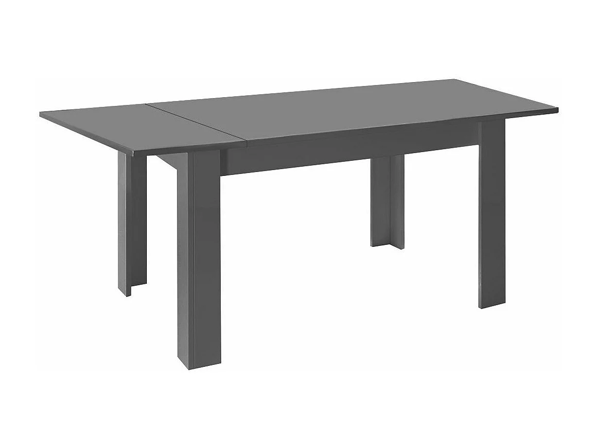 PIRALIA - Table Repas Extensible Aspect Marbre Gris Anthracite