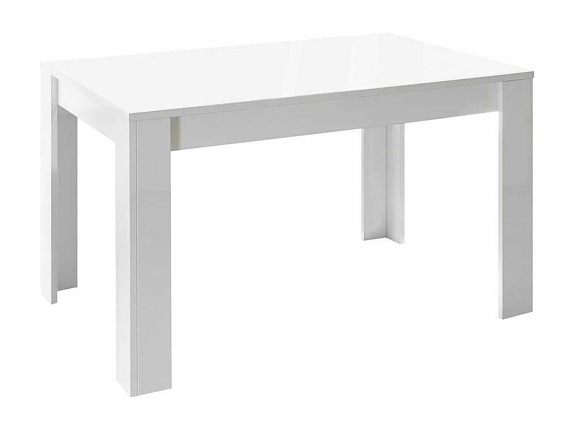 WEISS - Table Repas Extensible Blanc Laqué Brillant