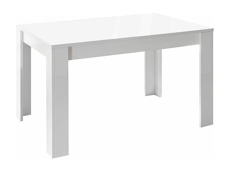WEISS - Table Repas Extensible Blanc Laqué Brillant