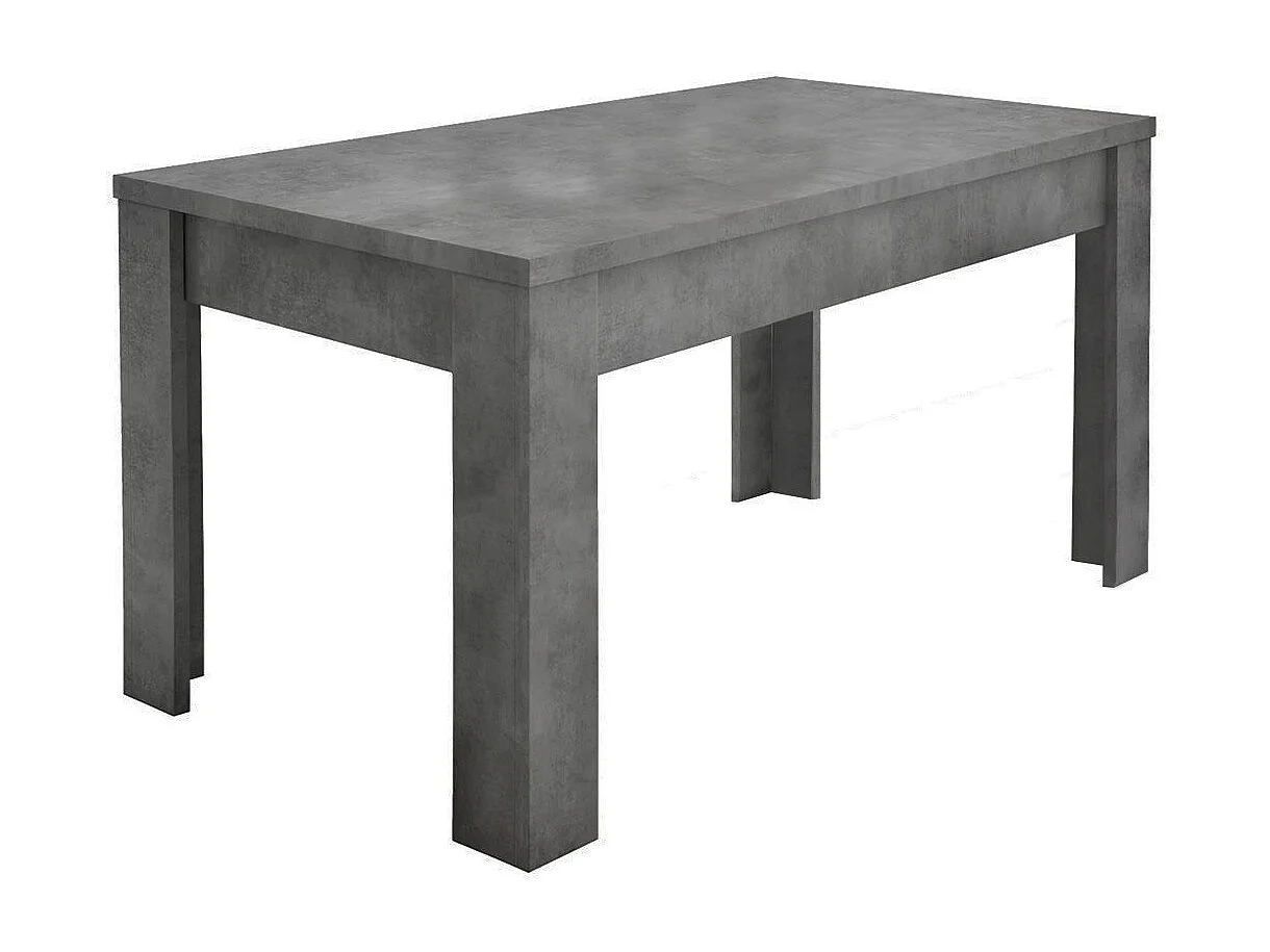 OXYDE - Table Repas Extensible Plateau et Pieds Aspect Oxyde