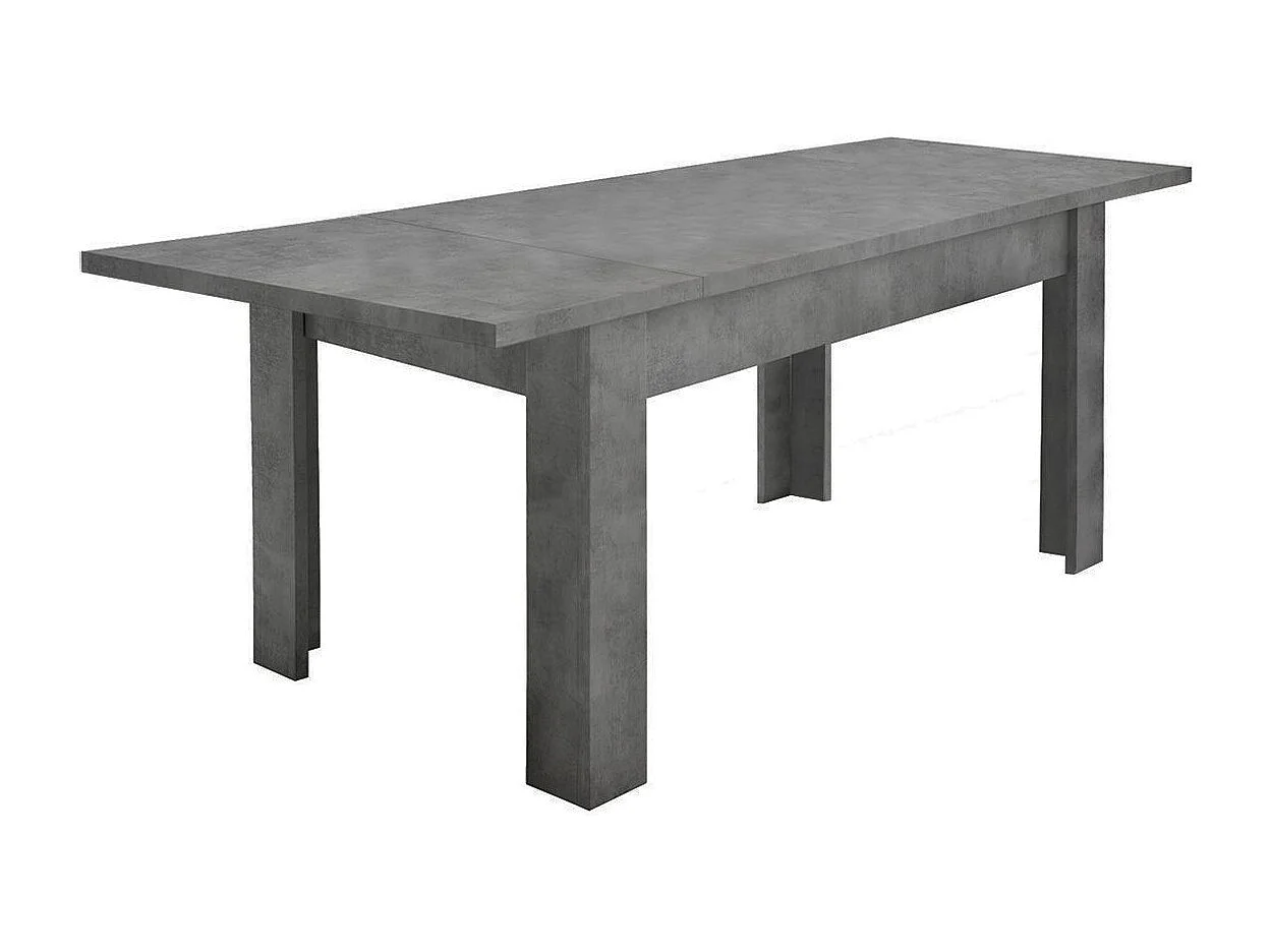 OXYDE - Table Repas Extensible Plateau et Pieds Aspect Oxyde