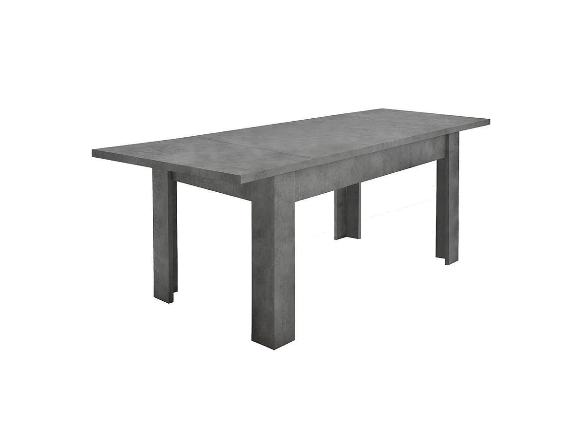 OXYDE - Table Repas Extensible Plateau et Pieds Aspect Oxyde