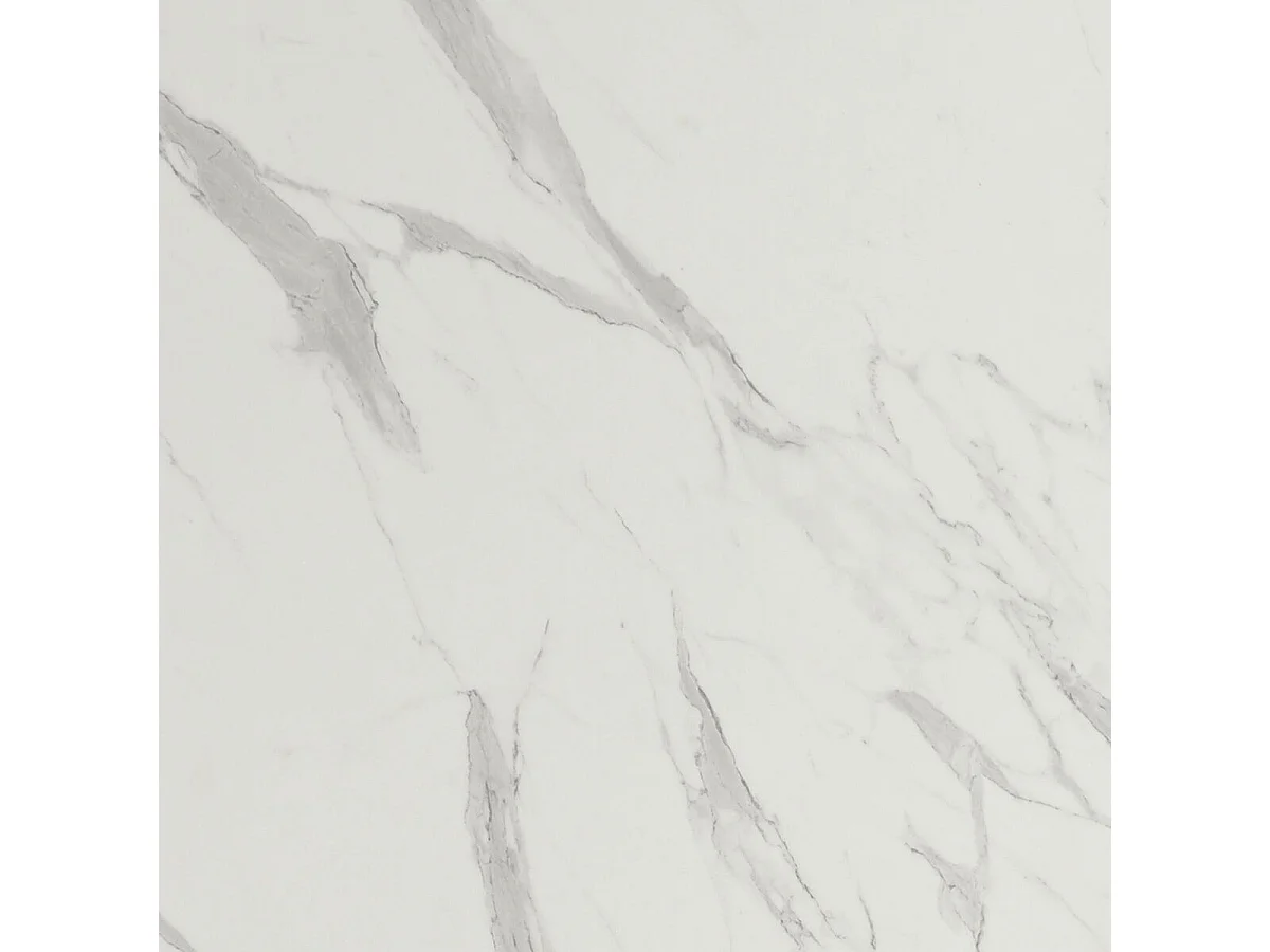 PIRALIA - Meuble TV 2 Portes Aspect Marbre Blanc