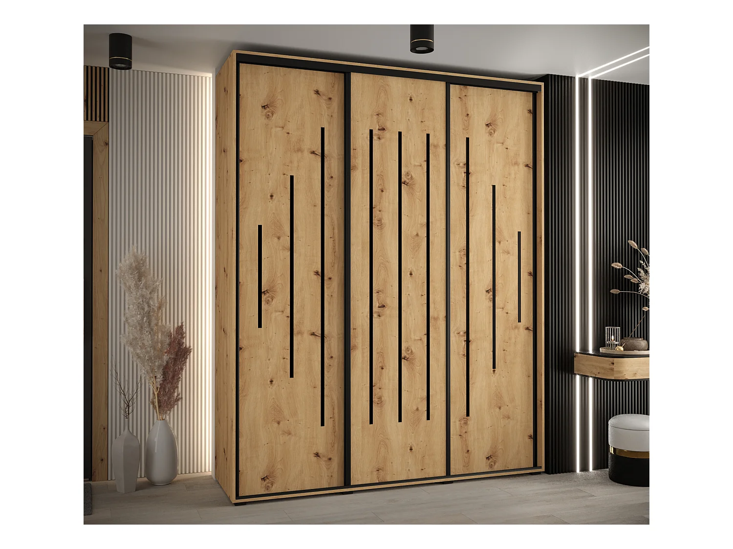 ARMOIRE DAVOS 12 À PORTES COULISSANTES 235,2/190/45 3 portes