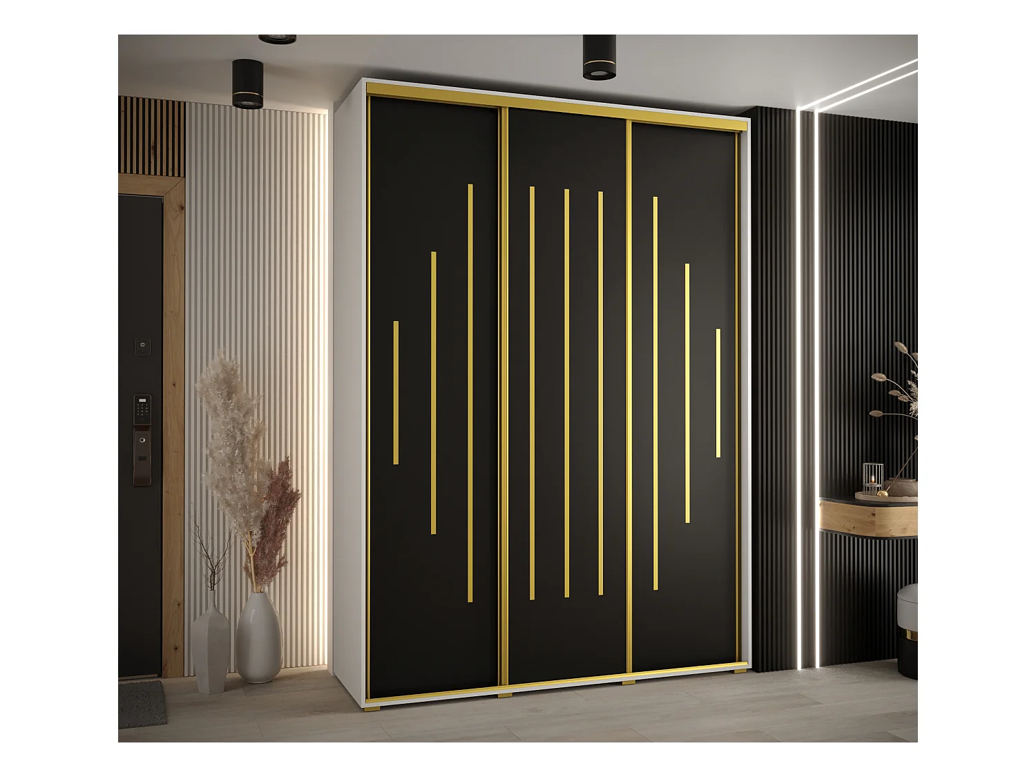 ARMOIRE DAVOS 12 À PORTES COULISSANTES 235,2/170/60 3 portes