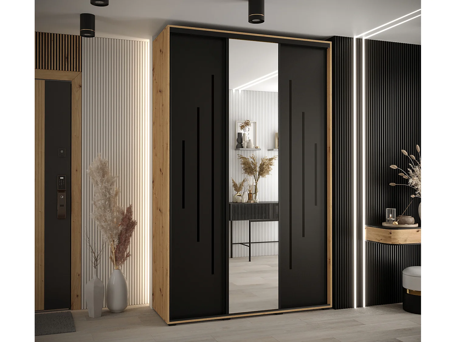 ARMOIRE DAVOS 13 À PORTES COULISSANTES 235,2/160/45 3 portes