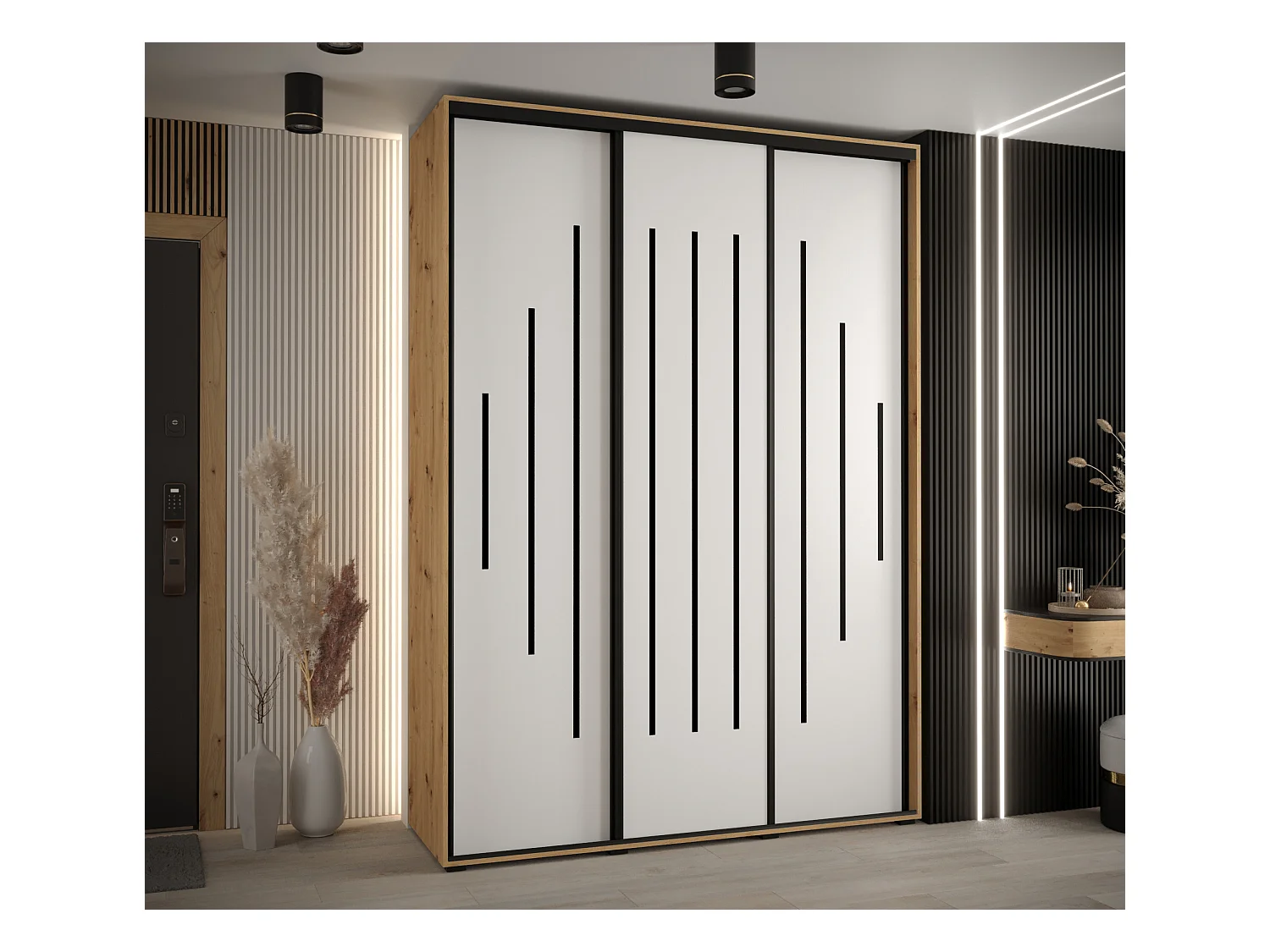 ARMOIRE DAVOS 12 À PORTES COULISSANTES 235,2/170/60 3 portes