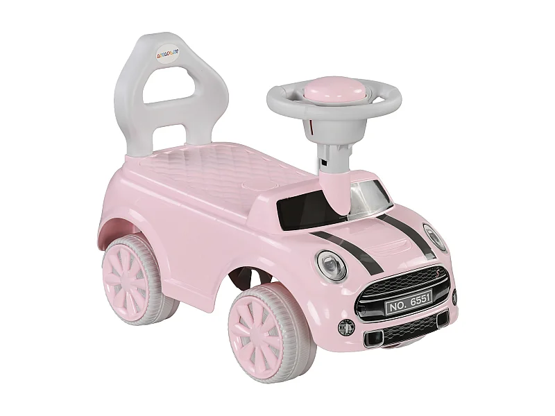 Porteur enfants 18-36 Mois volant klaxon et butée anti-bascule 53x25x35 cm rose