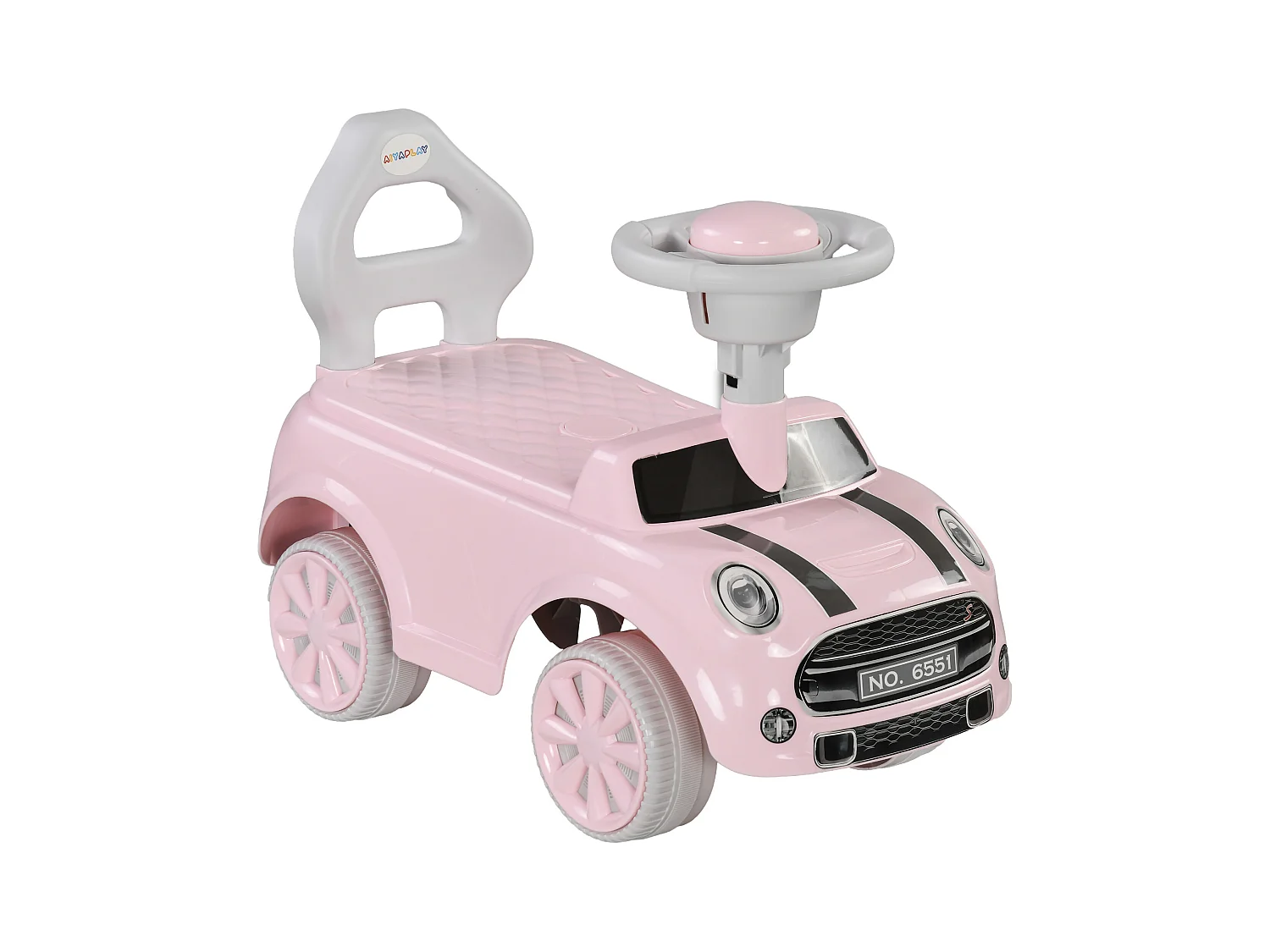 Porteur enfants 18-36 Mois volant klaxon et butée anti-bascule 53x25x35 cm rose