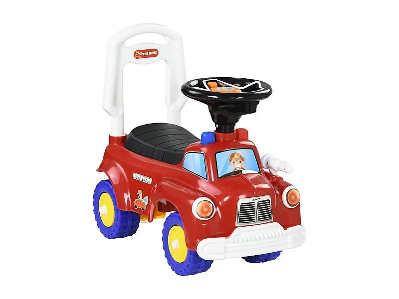 Porteur trotteur enfants véhicule à pousser camion de pompier 18-36 mois - Coffre phares musique - rouge