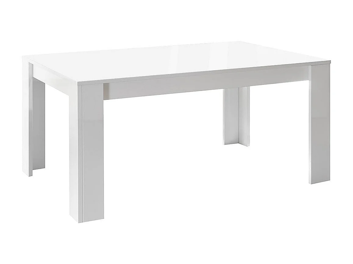 WEISS - Table Repas 180cm Blanc Laqué Brillant