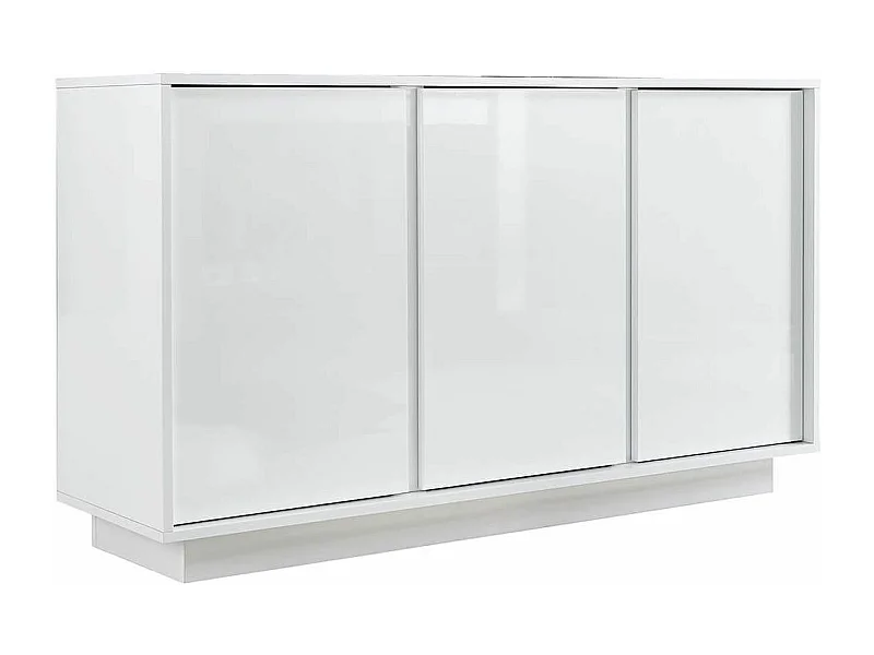 LYSIANE - Buffet 3 Portes Finition Blanc Laqué Brillant Weiss