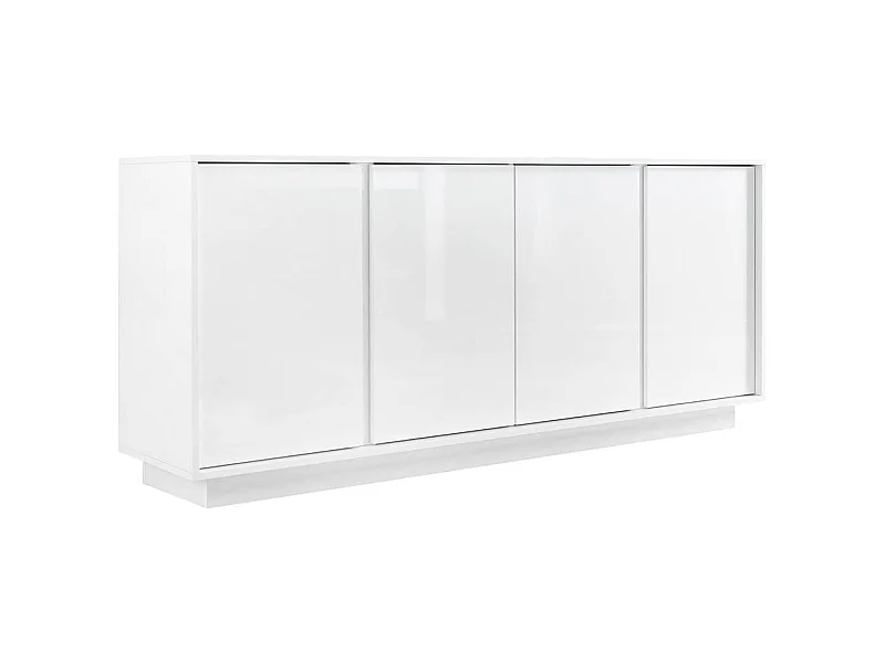 LYSIANE - Buffet 4 Portes Finition Blanc Laqué Brillant Weiss
