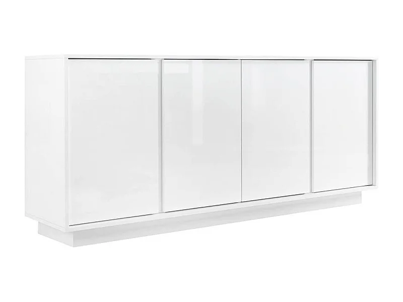 LYSIANE - Buffet 4 Portes Finition Blanc Laqué Brillant Weiss