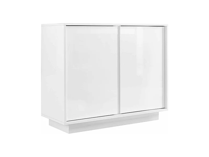 LYSIANE - Buffet 2 Portes Finition Blanc Laqué Brillant Weiss