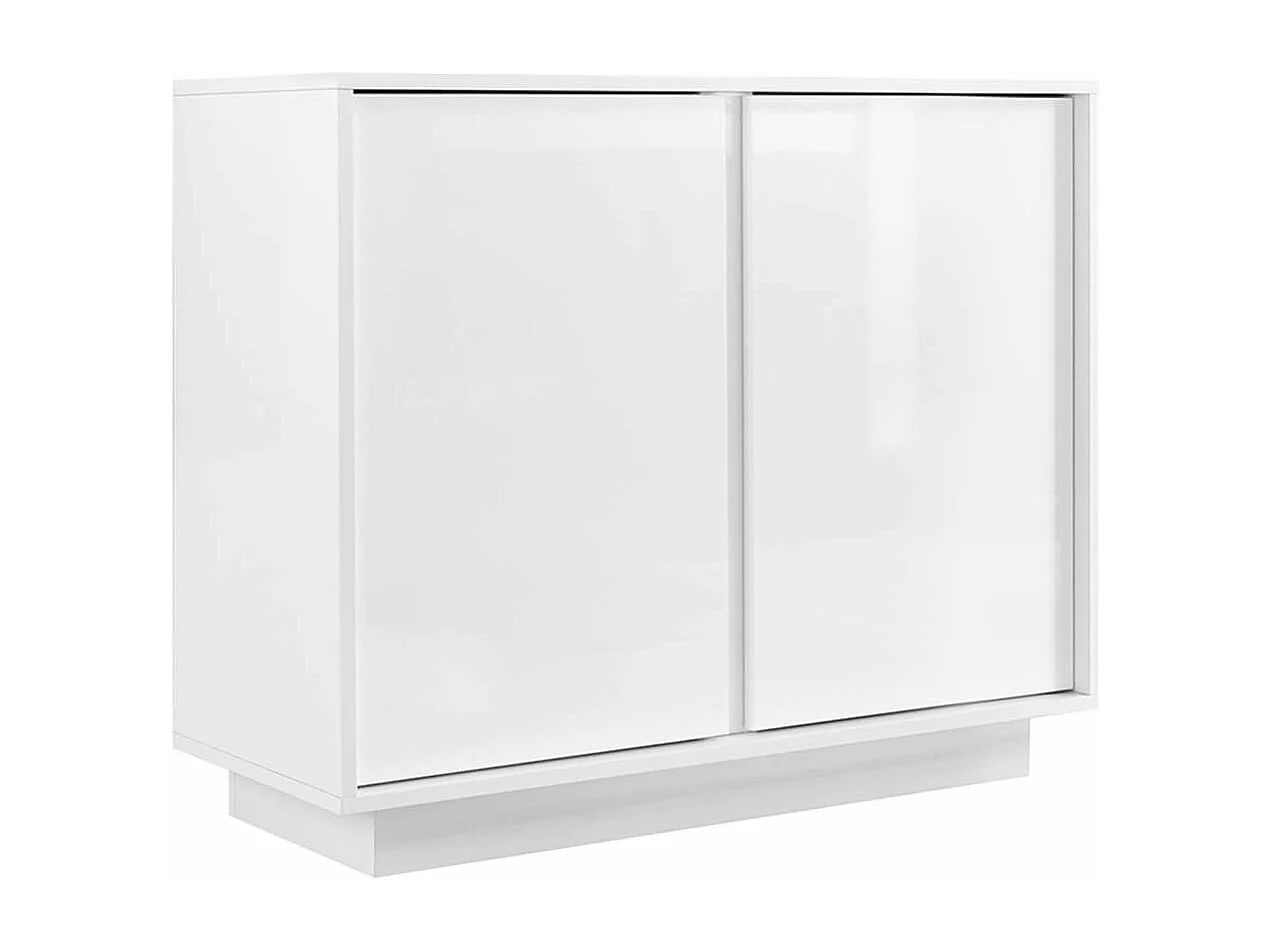 LYSIANE - Buffet 2 Portes Finition Blanc Laqué Brillant Weiss
