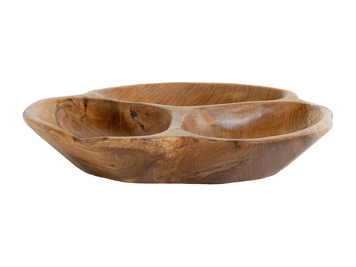 POKE - Décoration de Table 3 Compartiments Teck Massif