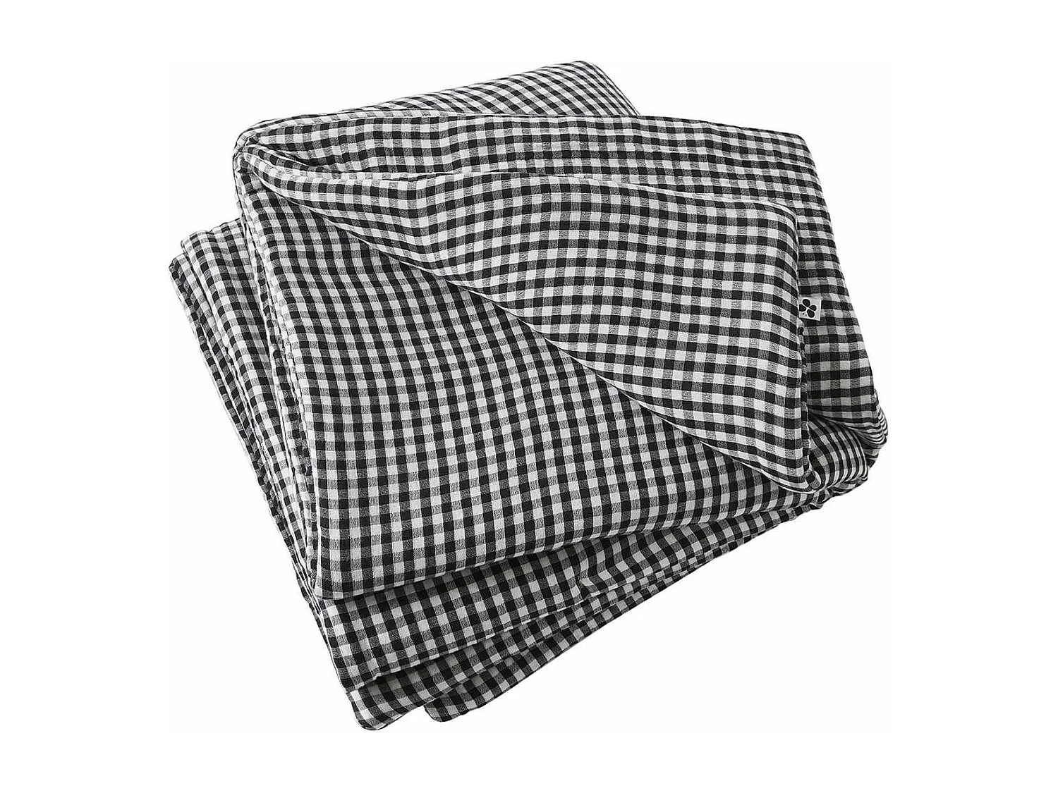 JOEL - Chemin de Lit  90x200cm Gaze de Coton Vichy Coloris Truffe