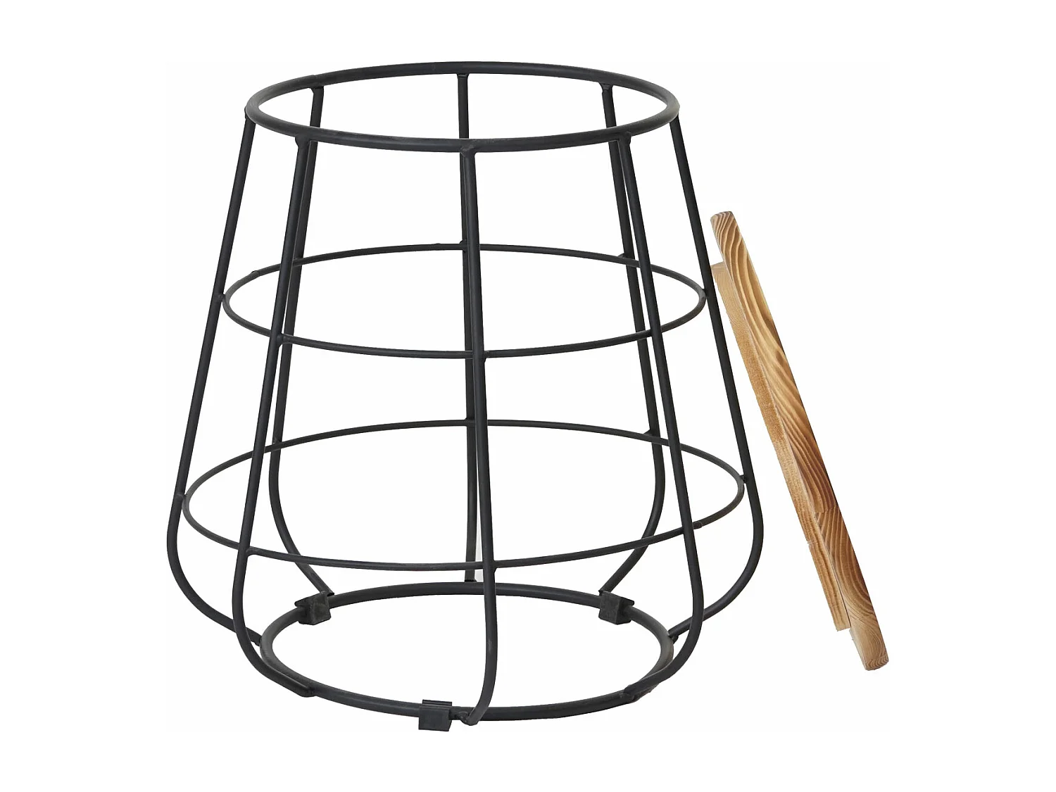 Set 2x sgabelli con tavolino MCW-A80 design industriale legno di pino metallo