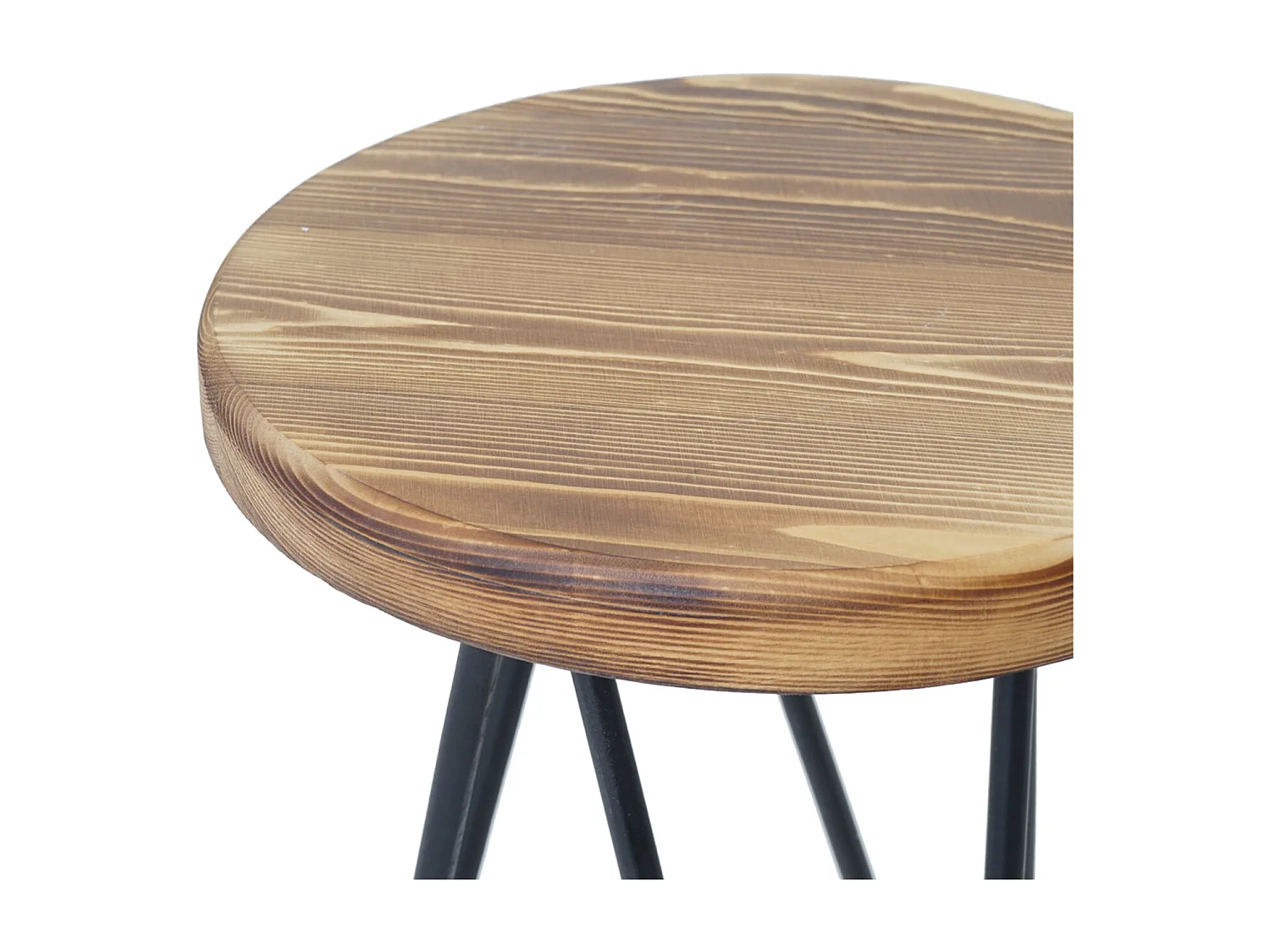 Set 2x sgabelli con tavolino MCW-A80 design industriale legno di pino metallo