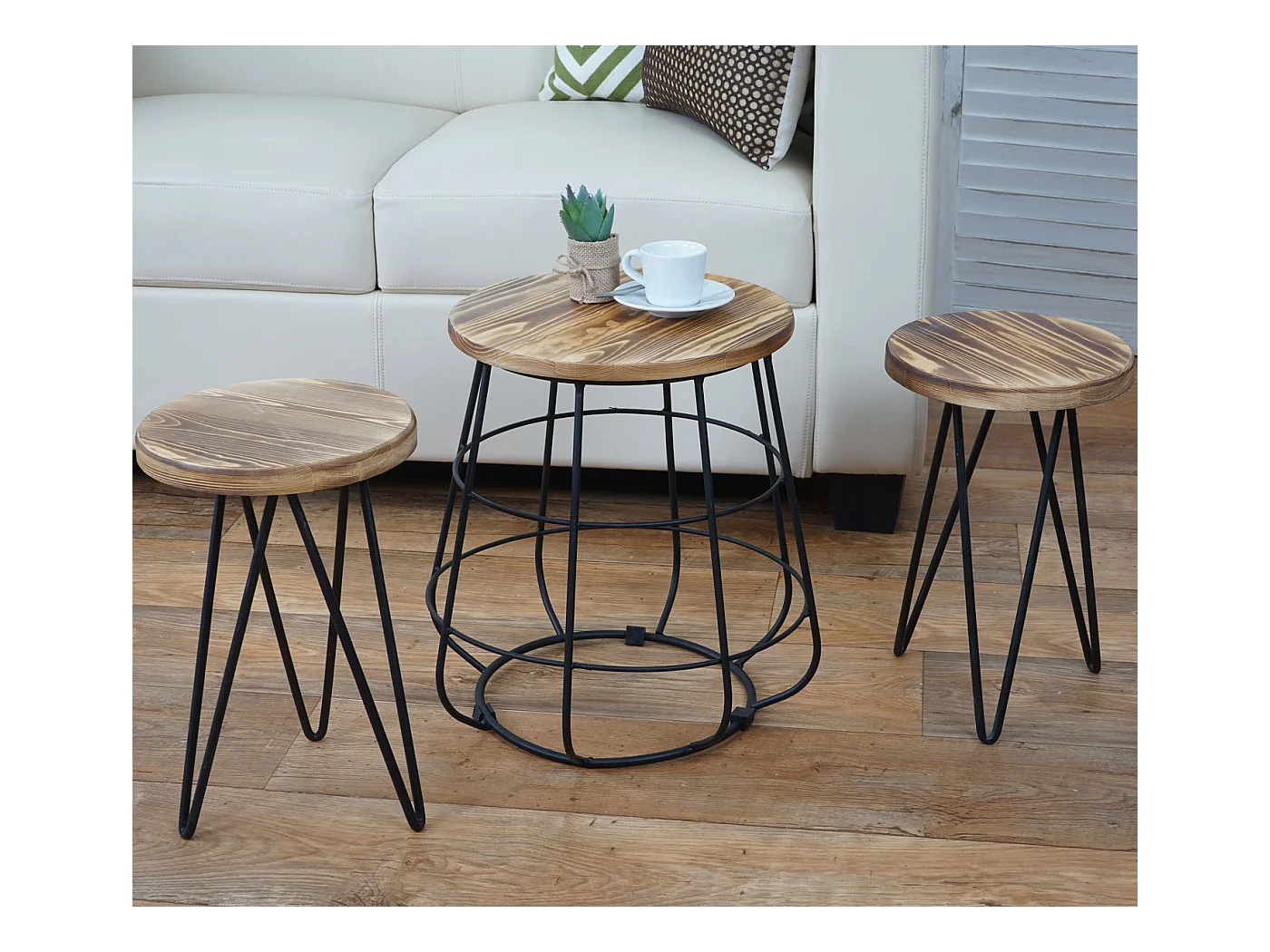 Pouf avec table MCW-A80 (3 pièces)