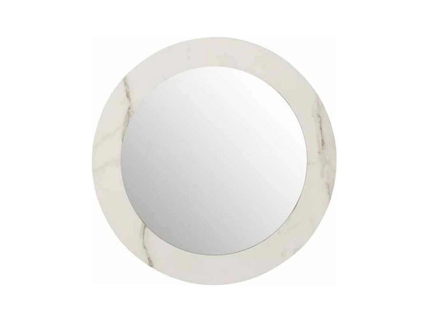 Miroir Mural Rond "Effet Marbre" 60cm Blanc