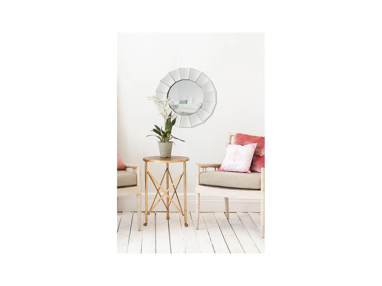 Miroir Mural Design "Amun" 60cm Argent