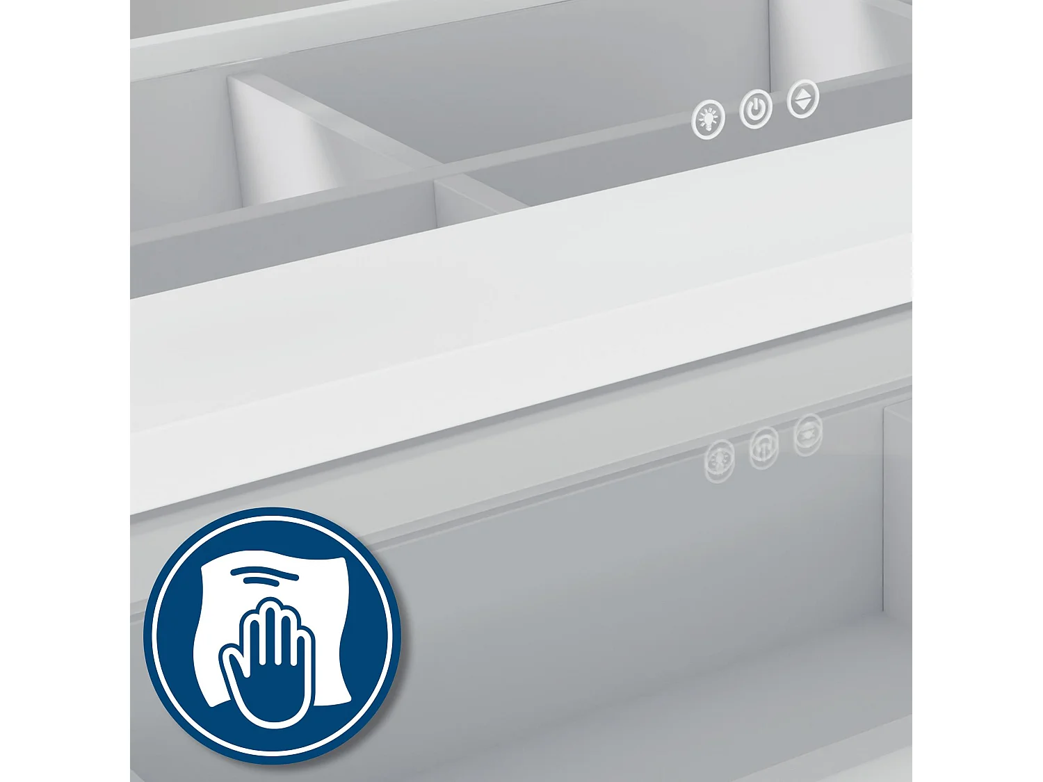 Coiffeuse - carré - Bois - 143 x 50 cm - Blanc - Tiline