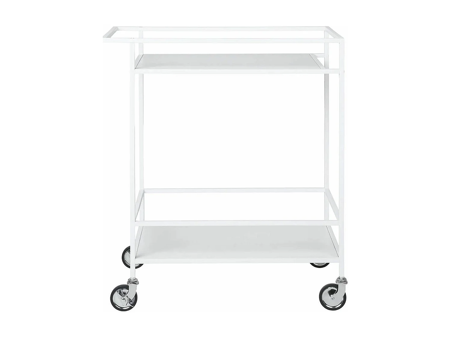 BRUZZI - Desserte sur Roulettes Acier et Plateaux Blanc