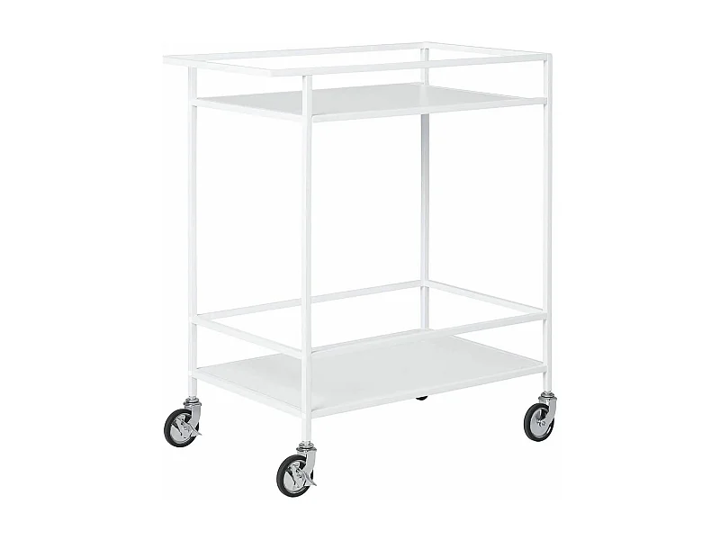 BRUZZI - Desserte sur Roulettes Acier et Plateaux Blanc