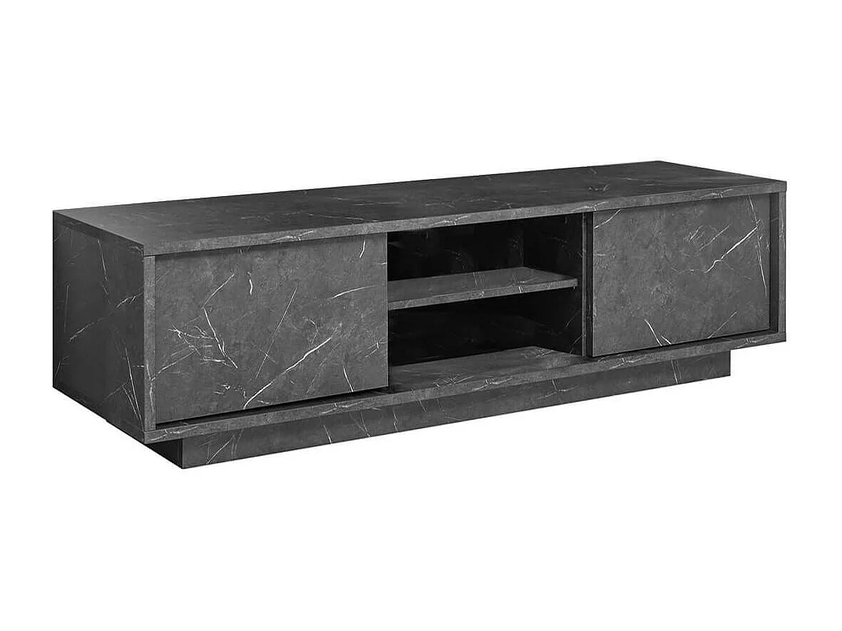 PIRALIA - Ensemble Salon Aspect Marbre Gris Anthracite