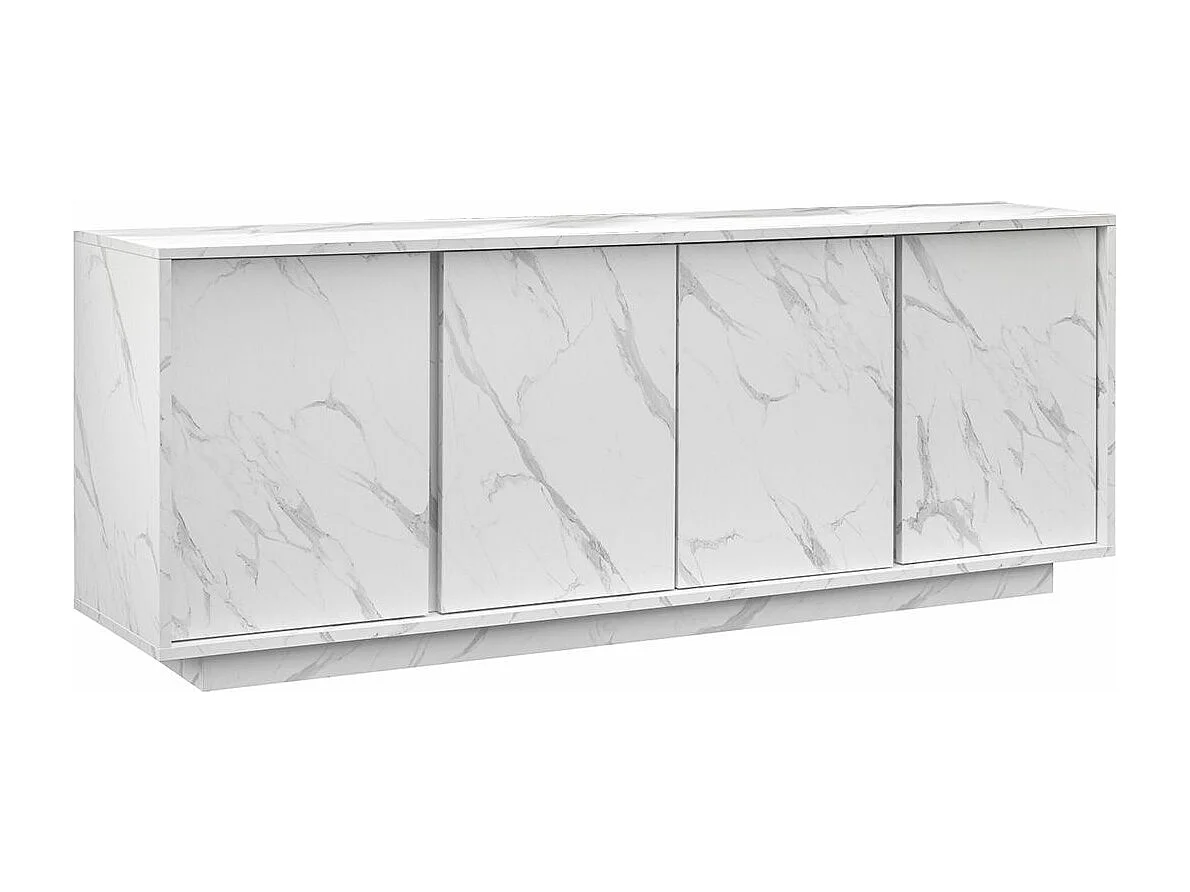 PIRALIA - Ensemble Salon Aspect Marbre Blanc