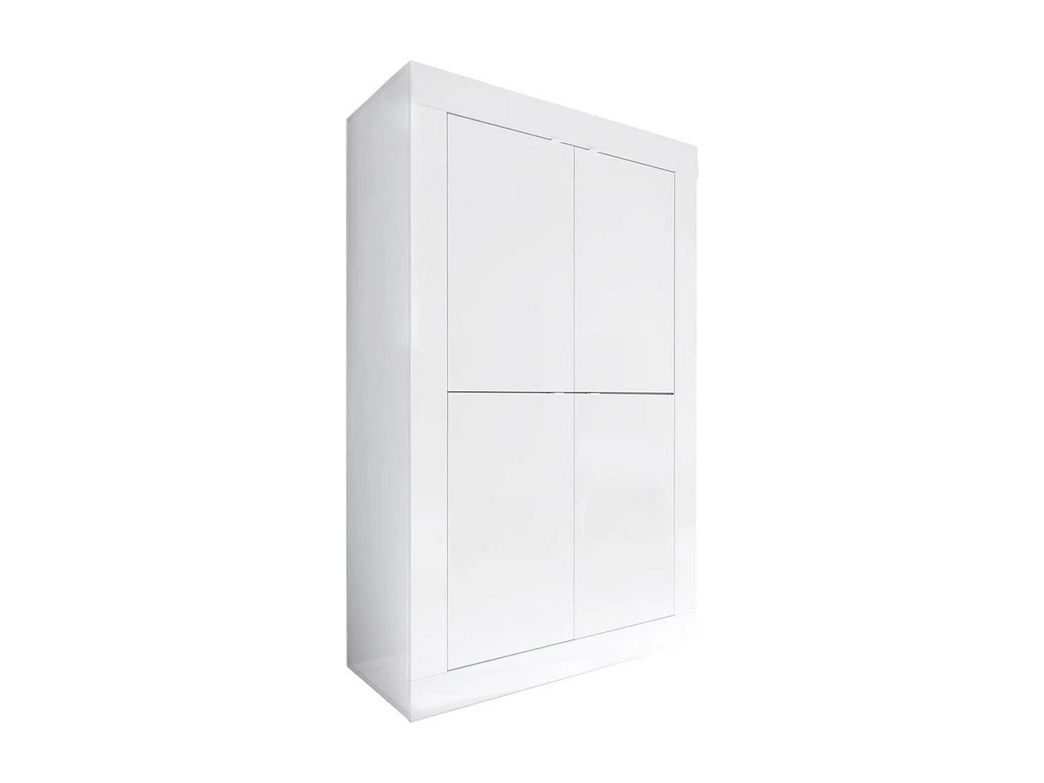 OTELLO - Ensemble Salon avec Vitrine 2 Portes Finition Blanc Laqué Weiss avec Leds