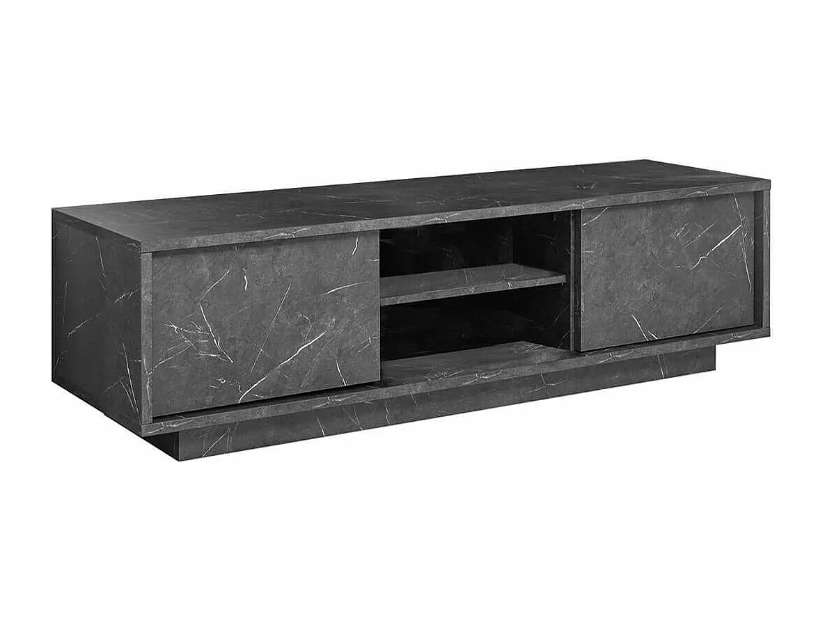 PIRALIA - Ensemble Salon complet Aspect Marbre Gris Anthracite