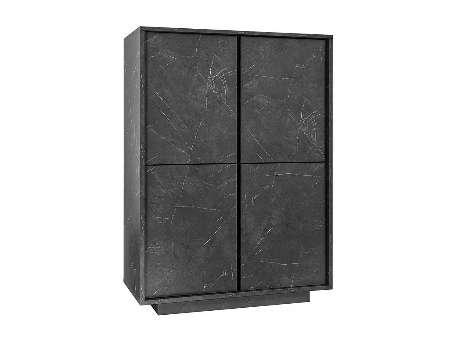 PIRALIA - Ensemble Séjour complet Aspect Marbre Gris Anthracite