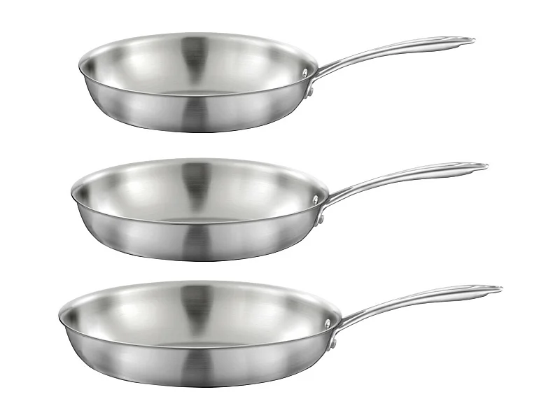 Gourmet - Lot de 3 poêles inox 24-28-32cm