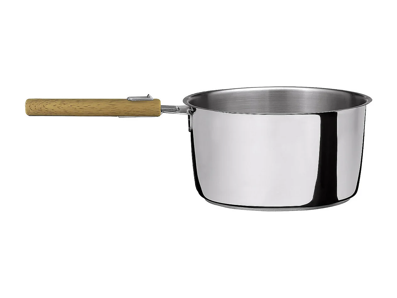 Malice - Série de 3 casseroles 16/18/20cm inox avec poignée effet bois clair