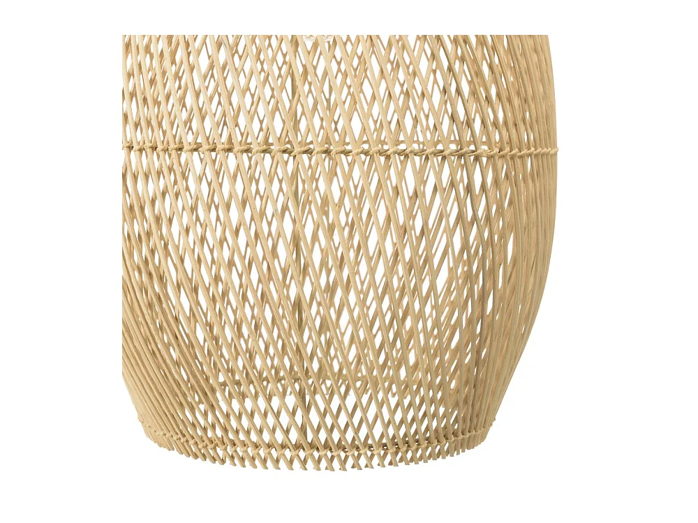 SIXTINE - Suspension 'goutte' 35x35cm bois de teck et rotin naturelle