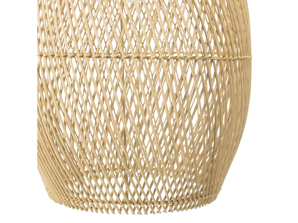 SIXTINE - Suspension 'goutte' 35x35cm bois de teck et rotin naturelle