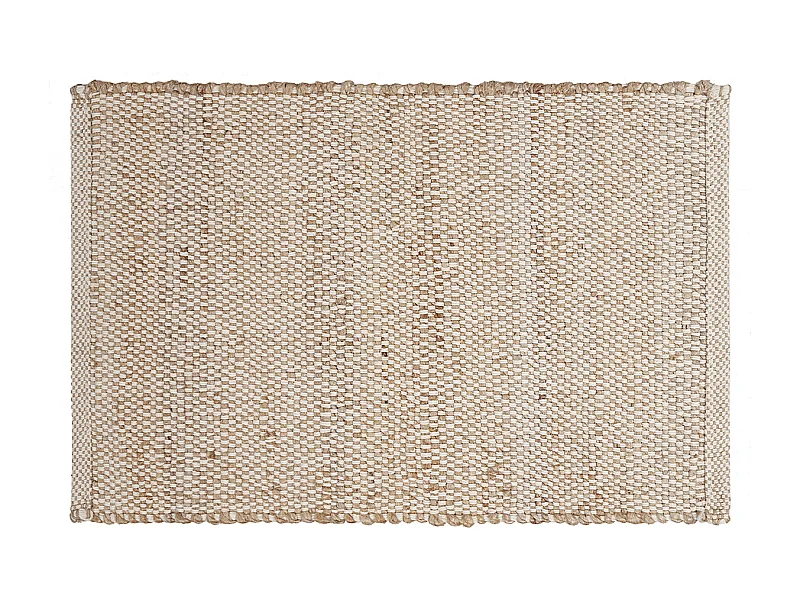 Tappeto rettangolare beige in juta e cotone intrecciati L140 x L200 EFFIA