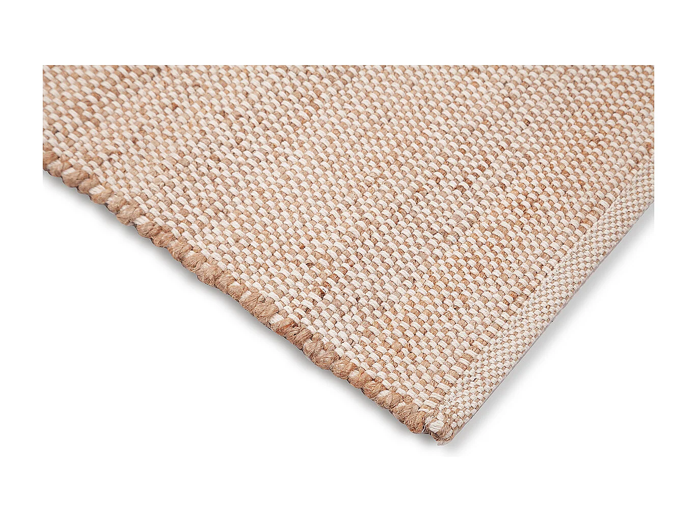 Tappeto rettangolare beige in juta e cotone intrecciati L140 x L200 EFFIA