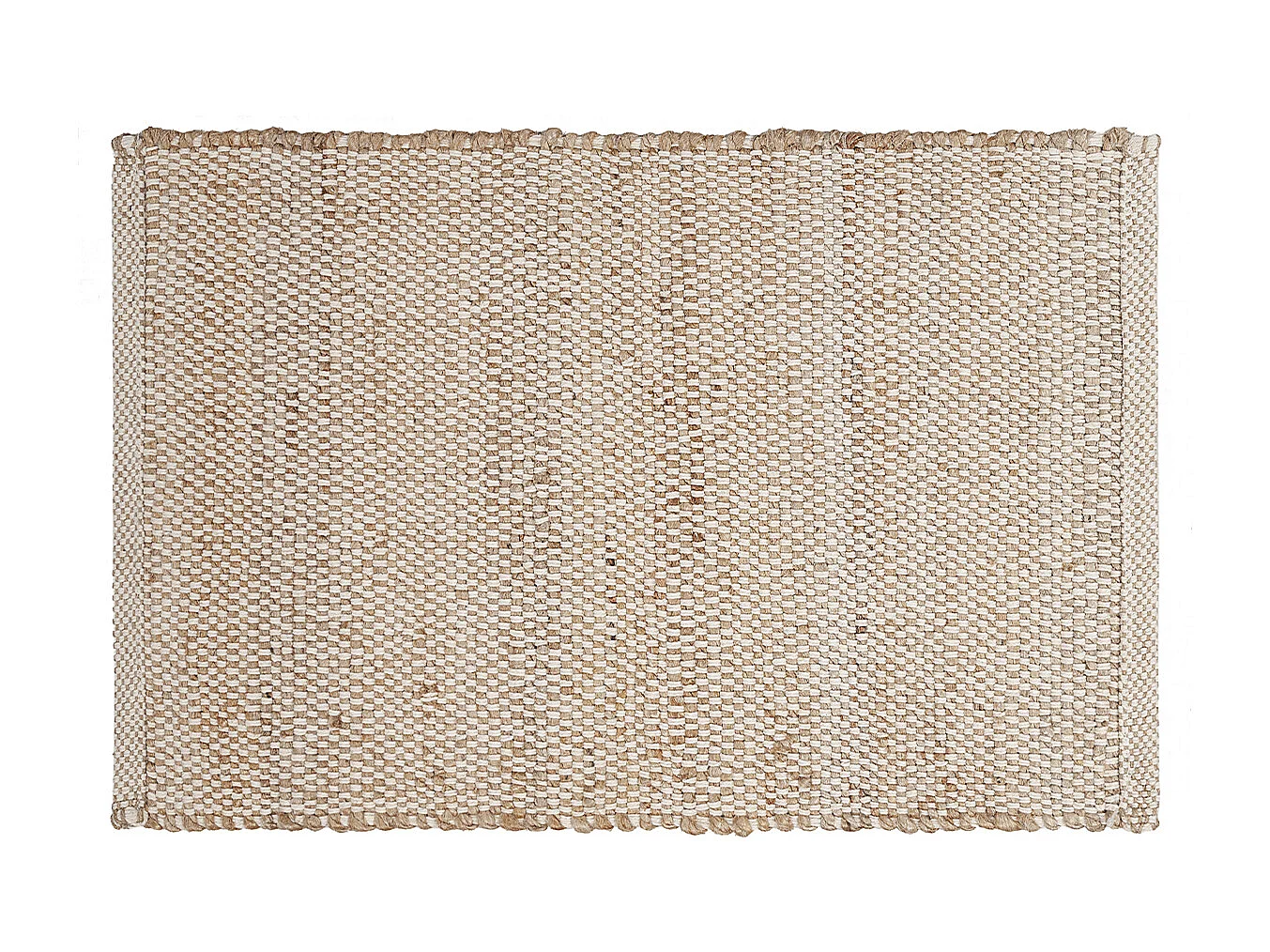 Tappeto rettangolare beige in juta e cotone intrecciati L140 x L200 EFFIA