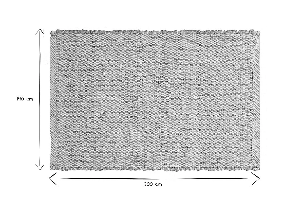 Tappeto rettangolare beige in juta e cotone intrecciati L140 x L200 EFFIA